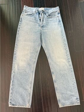 Agolde Straight-Leg Women's Jeans in Light Blue Wash